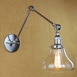 Designer Touch Decorative Chrome Glass Double Arm Adjustable Silver Bar KTV Bedside Aisle Restaurant Hotel Room wall