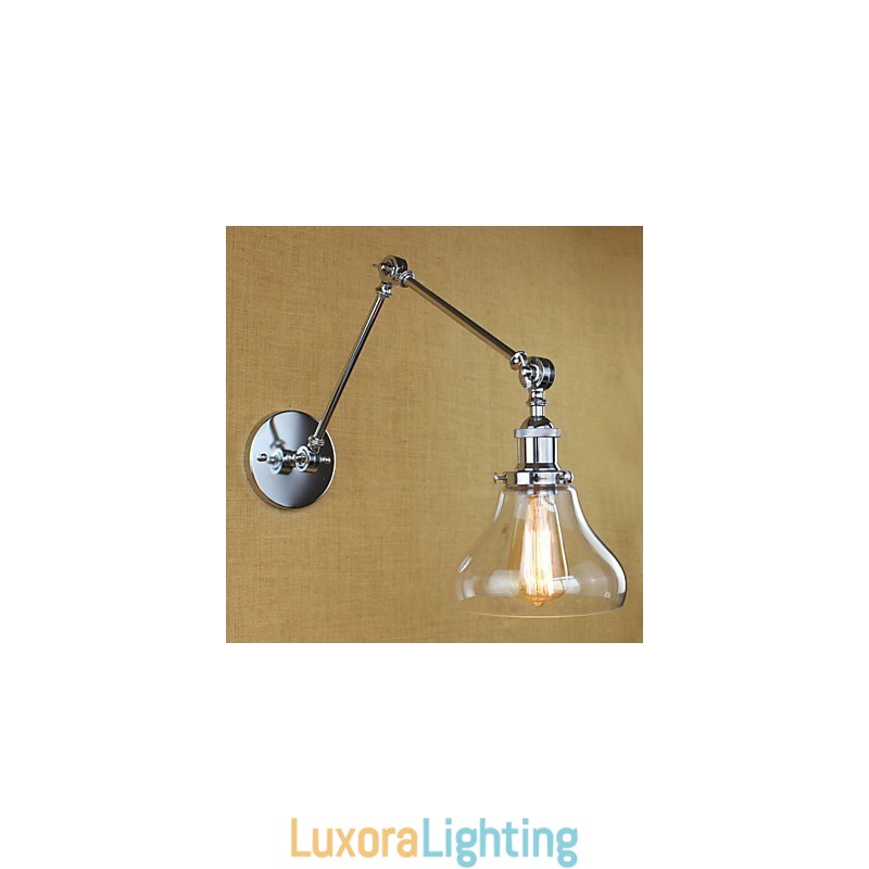 Designer Touch Decorative Chrome Glass Double Arm Adjustable Silver Bar KTV Bedside Aisle Restaurant Hotel Room wall