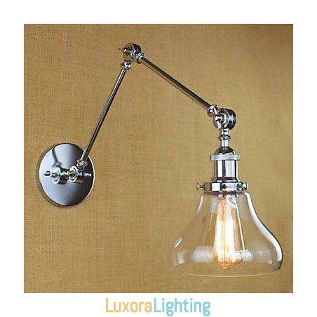 Designer Touch Decorative Chrome Glass Double Arm Adjustable Silver Bar KTV Bedside Aisle Restaurant Hotel Room wall