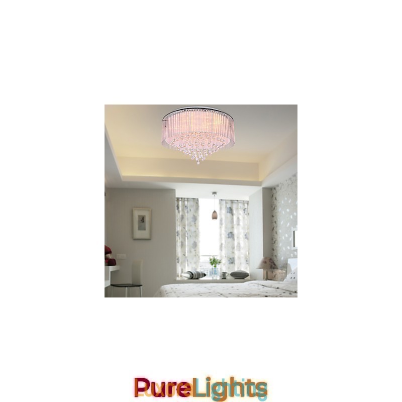 Designer Touch Decorative Modern Contemporary Crystal Electroplated Flush Mount