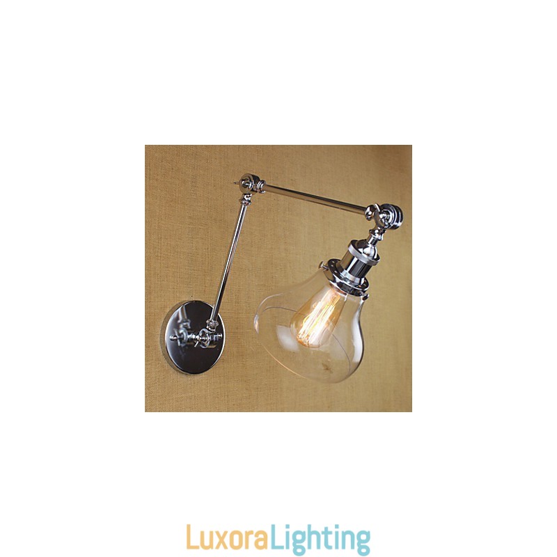 Designer Touch Decorative Chrome Glass Double Arm Adjustable Silver Bar KTV Bedside Aisle Restaurant Hotel Room wall