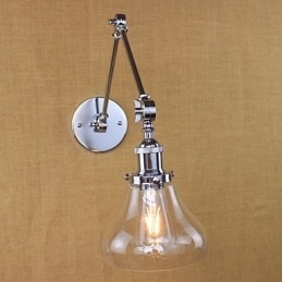 Designer Touch Decorative Chrome Glass Double Arm Adjustable Silver Bar KTV Bedside Aisle Restaurant Hotel Room wall