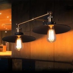 Designer Touch Decorative Rural Industrial Retro Wall Lamp Double Wall Lamp Black Umbrella