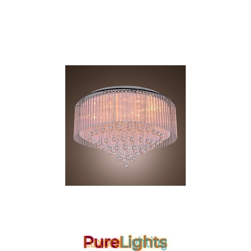 Designer Touch Decorative Modern Contemporary Crystal Electroplated Flush Mount