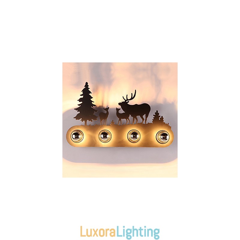 Designer Touch Decorative 4 Lights American Village Pastoral LOFT Style Bedroom Aisle Iron Retro Wall Lamps