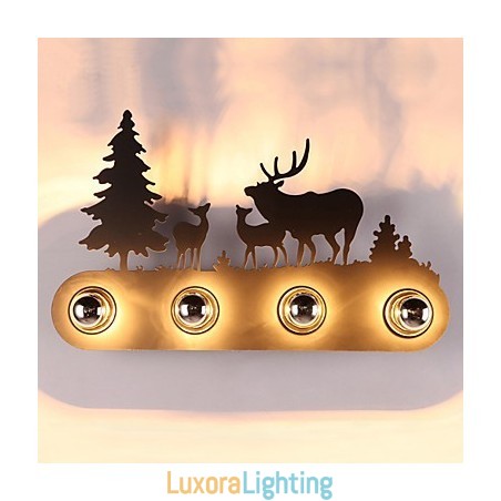 Designer Touch Decorative 4 Lights American Village Pastoral LOFT Style Bedroom Aisle Iron Retro Wall Lamps