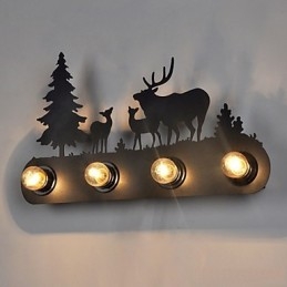 Designer Touch Decorative 4 Lights American Village Pastoral LOFT Style Bedroom Aisle Iron Retro Wall Lamps