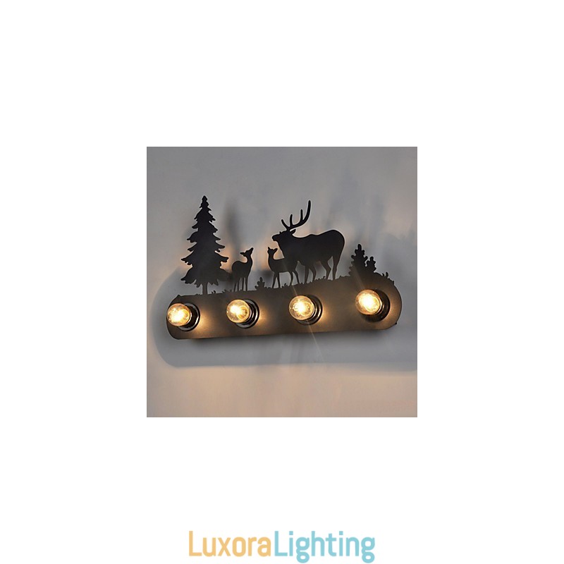 Designer Touch Decorative 4 Lights American Village Pastoral LOFT Style Bedroom Aisle Iron Retro Wall Lamps