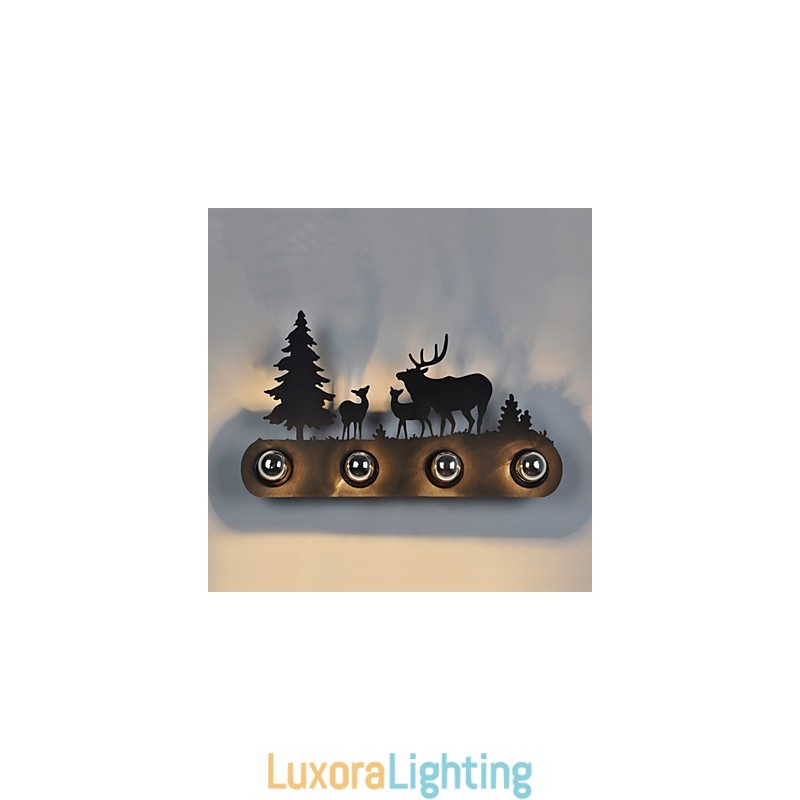 Designer Touch Decorative 4 Lights American Village Pastoral LOFT Style Bedroom Aisle Iron Retro Wall Lamps