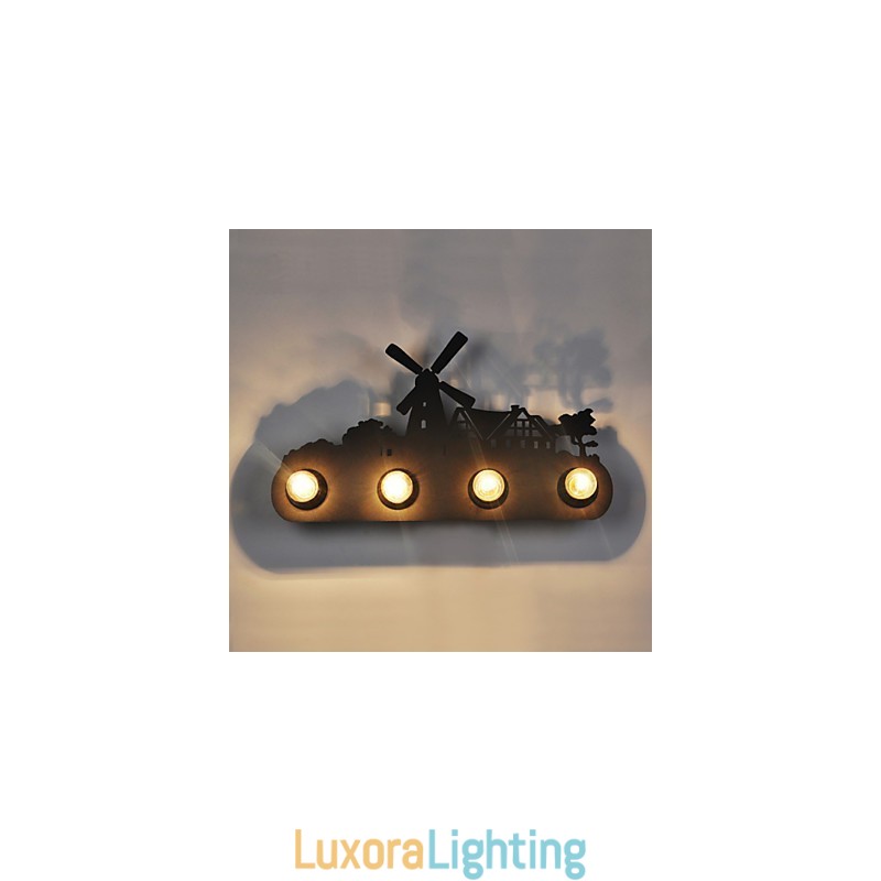 Designer Touch Decorative 4 Lights American Village Pastoral LOFT Style Bedroom Aisle Iron Retro Wall Lamps