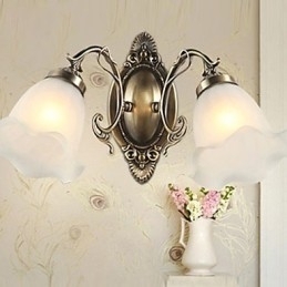 Designer Touch Decorative Retro Glass Simple European Modern Elegance Wrought Iron Wall Lamp Light