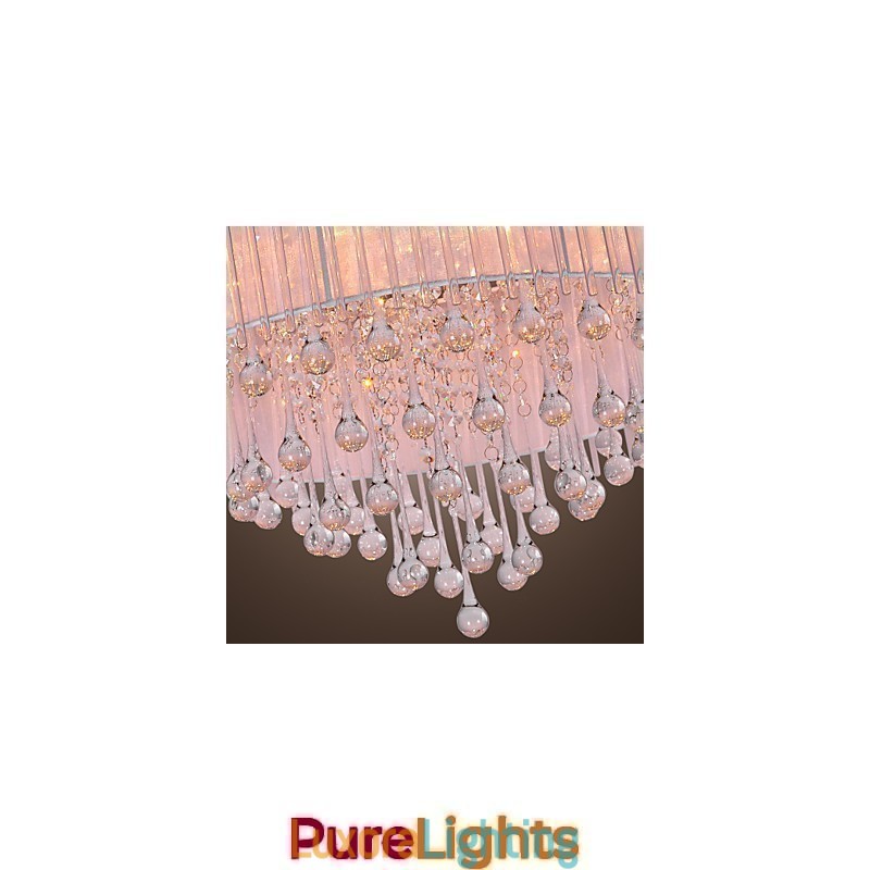 Designer Touch Decorative Modern Contemporary Crystal Electroplated Flush Mount