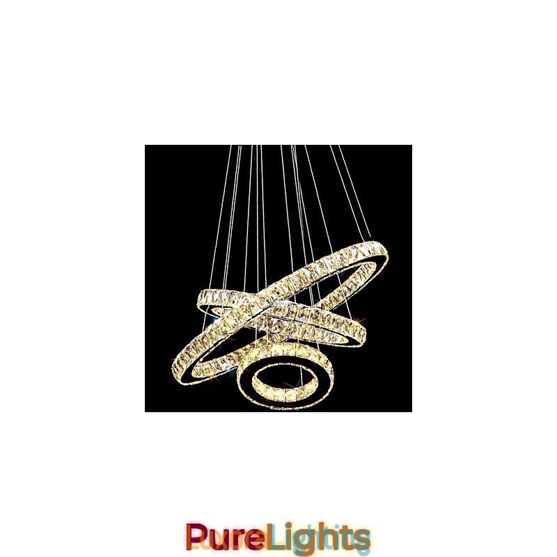 Designer Touch Decorative Crystal Pendant Light Modern Lighting Three Rings D406080 K9 Large Crystal Ceiling Light Fixtures