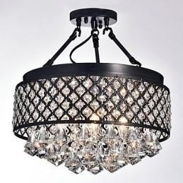 Designer Touch Decorative Traditional Classic Crystal Painting Metal Flush Mount