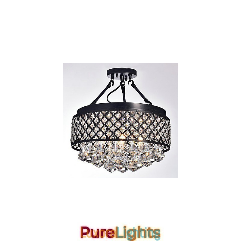 Designer Touch Decorative Traditional Classic Crystal Painting Metal Flush Mount