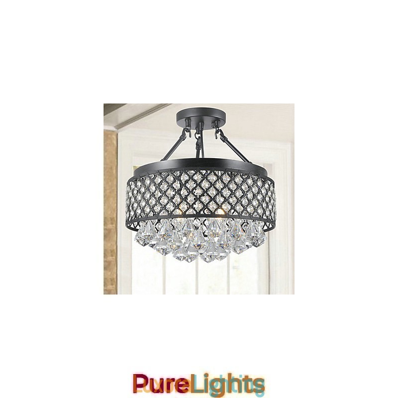 Designer Touch Decorative Traditional Classic Crystal Painting Metal Flush Mount