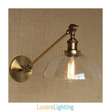 Designer Touch Decorative The Iron Glass Bronze Brass Arm Style Retro Creative American Country Hall Bedroom Wall Lamp