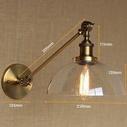Designer Touch Decorative The Iron Glass Bronze Brass Arm Style Retro Creative American Country Hall Bedroom Wall Lamp