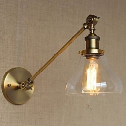 Designer Touch Decorative The Iron Glass Bronze Brass Arm Style Retro Creative American Country Hall Bedroom Wall Lamp
