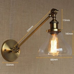 Designer Touch Decorative The Iron Glass Bronze Brass Arm Style Retro Creative American Country Hall Bedroom Wall Lamp