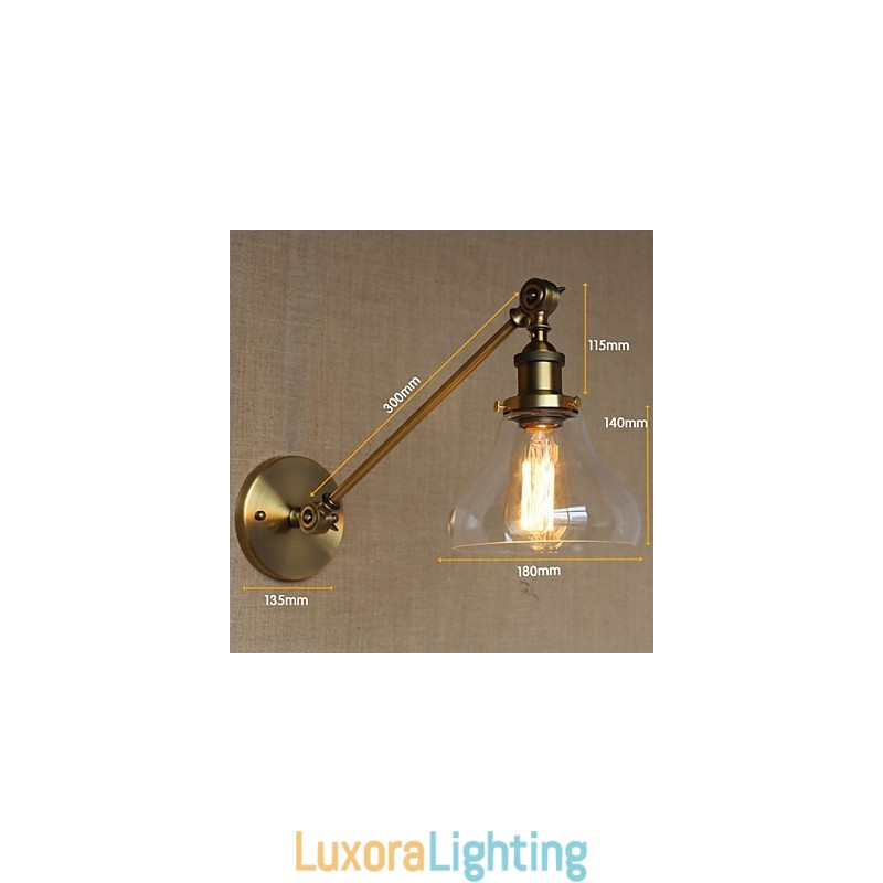 Designer Touch Decorative The Iron Glass Bronze Brass Arm Style Retro Creative American Country Hall Bedroom Wall Lamp