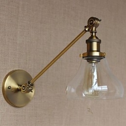 Designer Touch Decorative The Iron Glass Bronze Brass Arm Style Retro Creative American Country Hall Bedroom Wall Lamp
