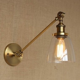 Designer Touch Decorative The Iron Glass Bronze Brass Arm Style Retro Creative American Country Hall Bedroom Wall Lamp