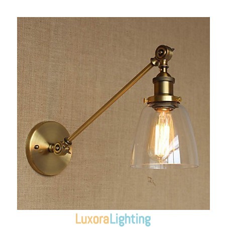 Designer Touch Decorative The Iron Glass Bronze Brass Arm Style Retro Creative American Country Hall Bedroom Wall Lamp