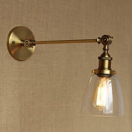 Designer Touch Decorative The Iron Glass Bronze Brass Arm Style Retro Creative American Country Hall Bedroom Wall Lamp