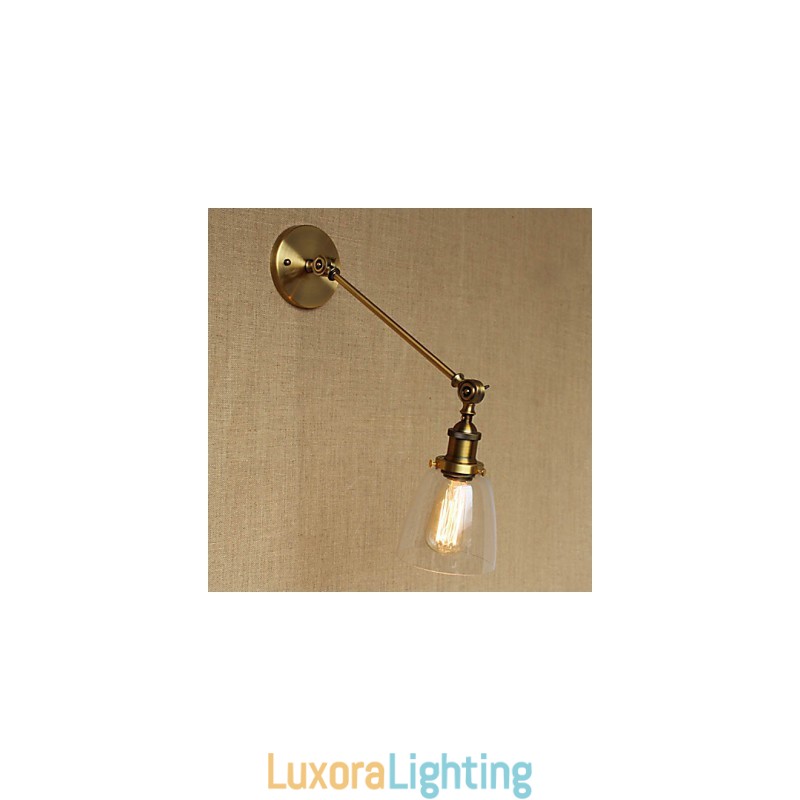 Designer Touch Decorative The Iron Glass Bronze Brass Arm Style Retro Creative American Country Hall Bedroom Wall Lamp