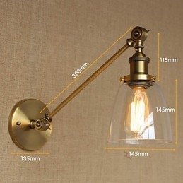 Designer Touch Decorative The Iron Glass Bronze Brass Arm Style Retro Creative American Country Hall Bedroom Wall Lamp