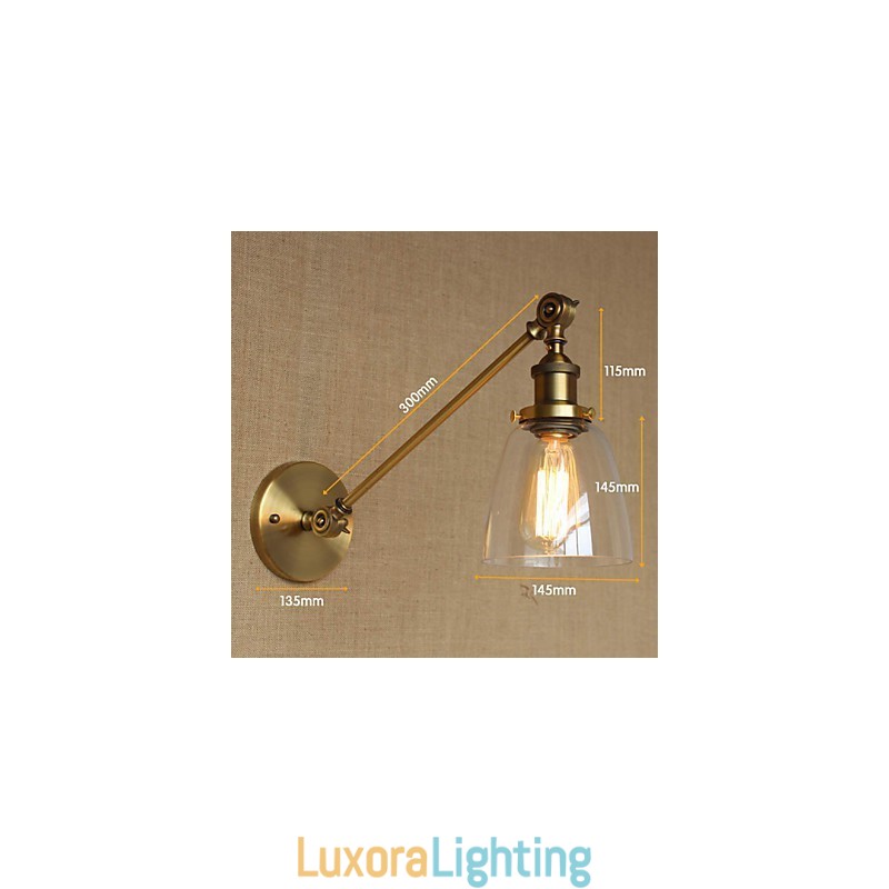 Designer Touch Decorative The Iron Glass Bronze Brass Arm Style Retro Creative American Country Hall Bedroom Wall Lamp