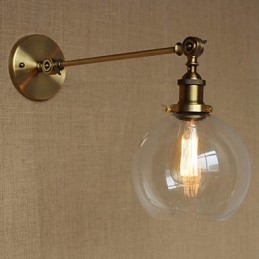 Designer Touch Decorative The Iron Glass Bronze Brass Arm Style Retro Creative American Country Hall Bedroom Wall Lamp