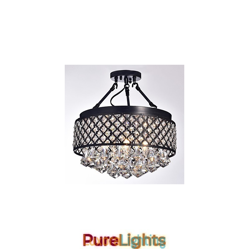 Designer Touch Decorative Traditional Classic Crystal Painting Metal Flush Mount