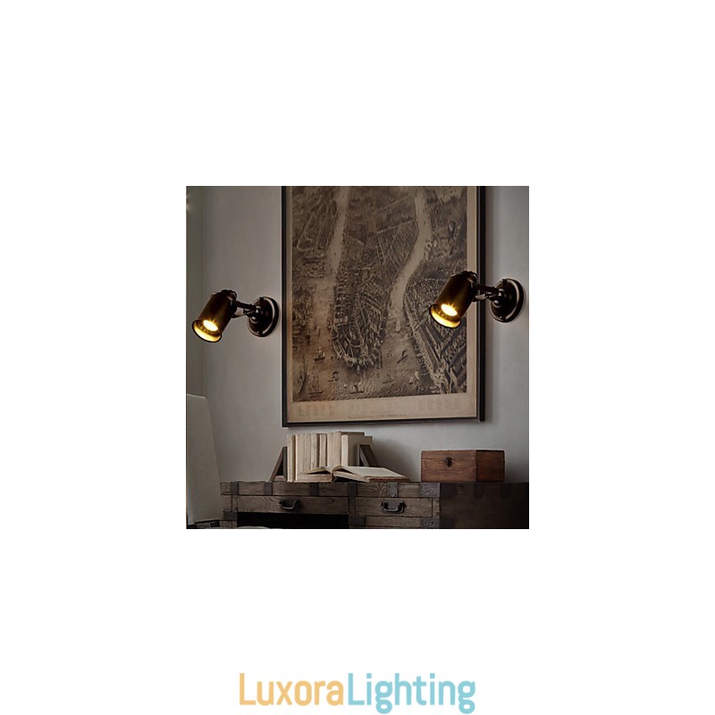 Designer Touch Decorative Vintage Wall Lamp Industrial Black Wrought Iron Wall Light Retro Econce Fixturedison Lamp Corridor Wall s Lighting