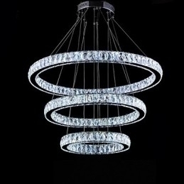 Designer Touch Decorative Crystal Pendant Light Modern Lighting Three Rings D406080 K9 Large Crystal Ceiling Light Fixtures