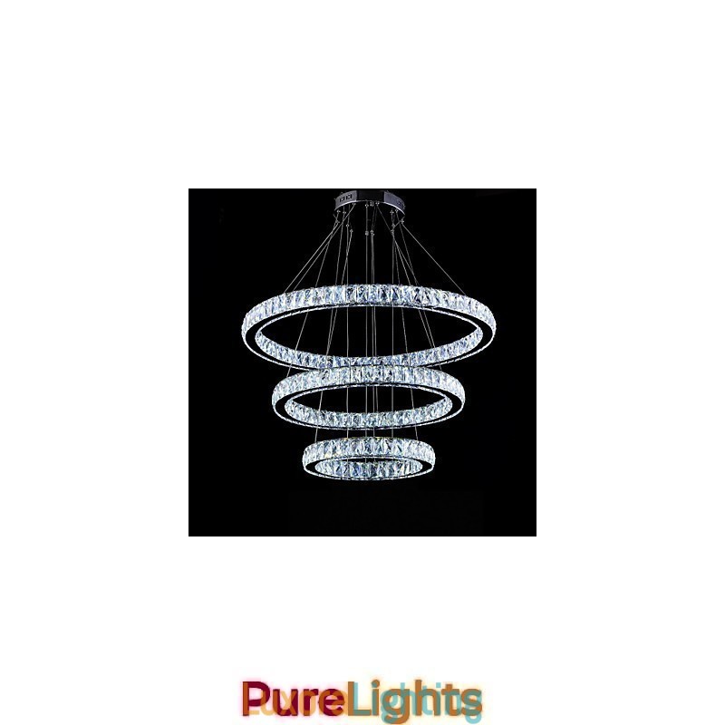 Designer Touch Decorative Crystal Pendant Light Modern Lighting Three Rings D406080 K9 Large Crystal Ceiling Light Fixtures
