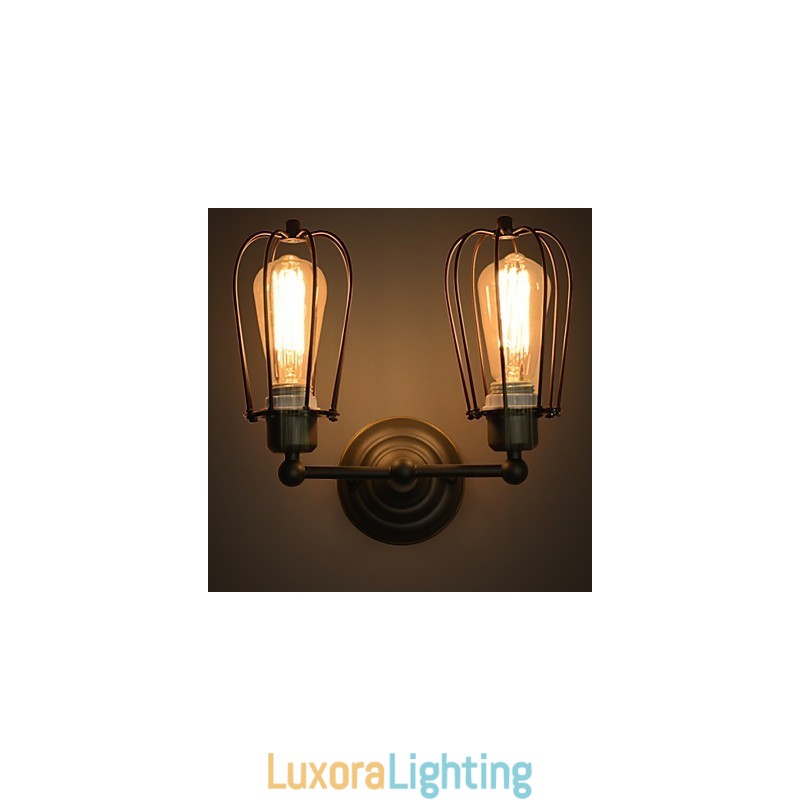 Designer Touch Decorative Loft American Country Iron Art Antique Wall Lamp Industry Lights