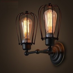 Designer Touch Decorative Loft American Country Iron Art Antique Wall Lamp Industry Lights