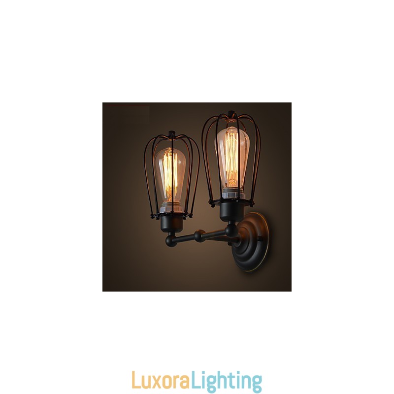 Designer Touch Decorative Loft American Country Iron Art Antique Wall Lamp Industry Lights