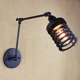 Designer Touch Decorative Style Bed Hotel Eestaurant Project Iron Arm Double Retro Vintage Black Belt Wall Lamp Switch