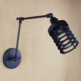 Designer Touch Decorative Style Bed Hotel Eestaurant Project Iron Arm Double Retro Vintage Black Belt Wall Lamp Switch