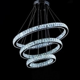 Designer Touch Decorative Crystal Pendant Light Modern Lighting Three Rings D406080 K9 Large Crystal Ceiling Light Fixtures