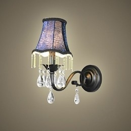 Designer Touch Decorative Crystal Wall Lamp With Fabric Lampshade Bestselling In Europe And US