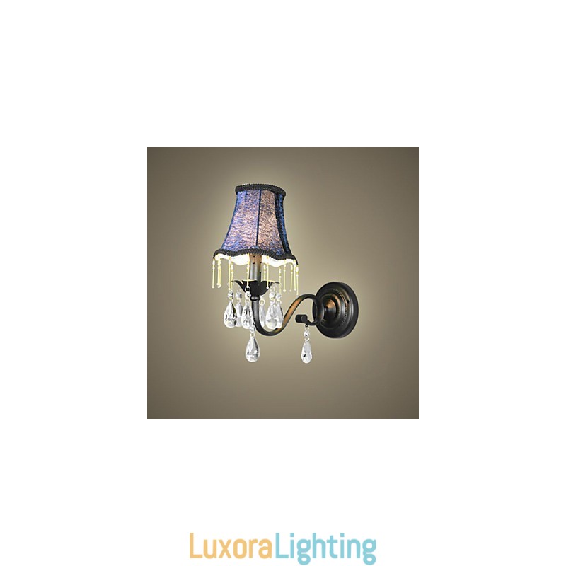 Designer Touch Decorative Crystal Wall Lamp With Fabric Lampshade Bestselling In Europe And US