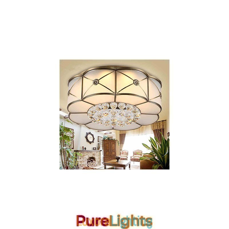 Designer Touch Decorative Traditional Classic Rustic Lodge Brass Metal Flush Mount