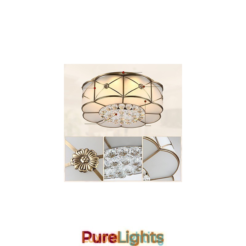 Designer Touch Decorative Traditional Classic Rustic Lodge Brass Metal Flush Mount