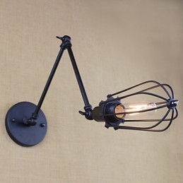 Designer Touch Decorative Style Bed Hotel Eestaurant Project Iron Arm Double Retro Vintage Black Belt Wall Lamp Switch