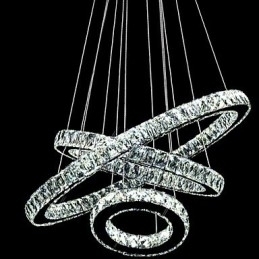 Designer Touch Decorative Crystal Pendant Light Modern Lighting Three Rings D406080 K9 Large Crystal Ceiling Light Fixtures