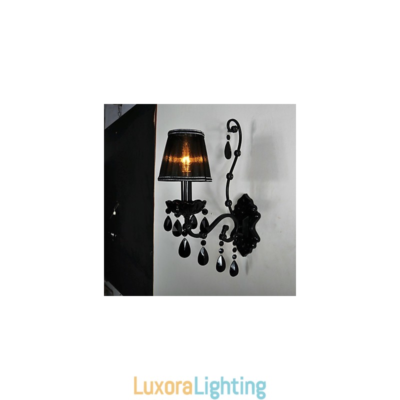 Designer Touch Decorative Wall Sconces Crystal Traditional Classic Metal Black